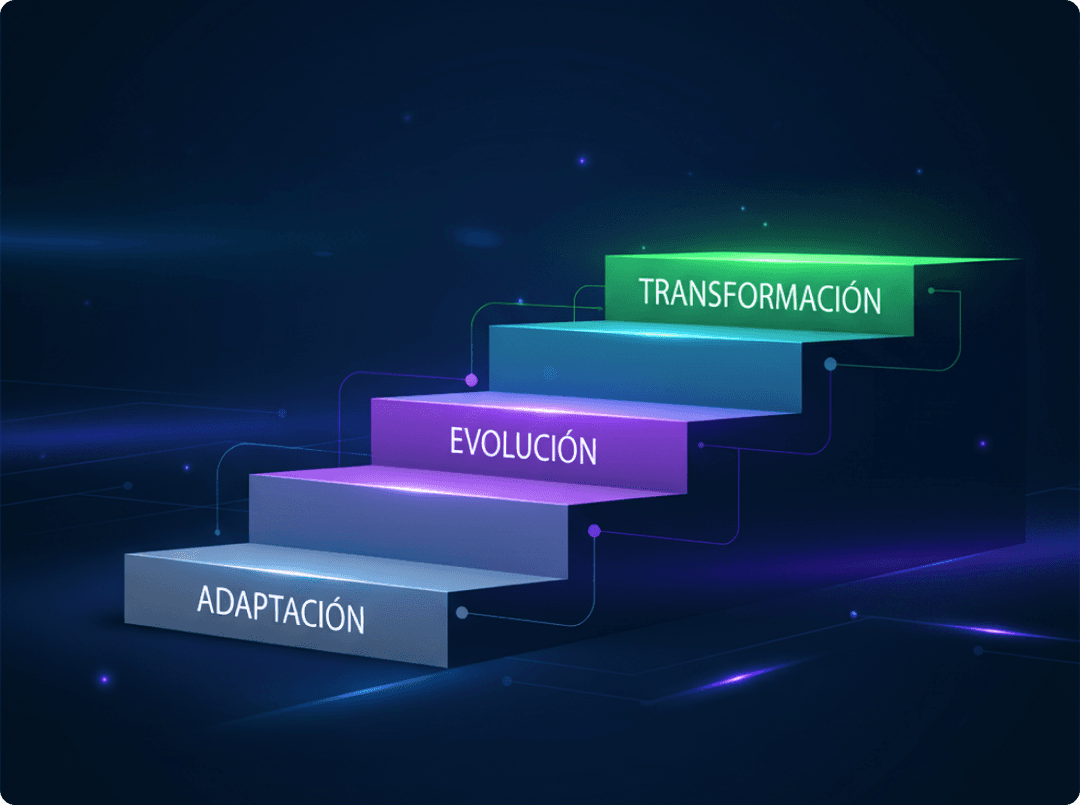 Reunión empresarial con gráficos de IA